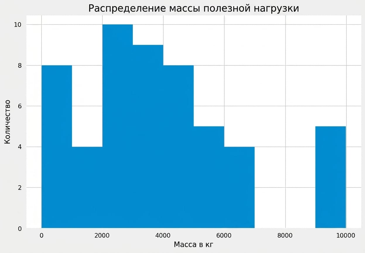 гистограмма массы полезной нагрузки SpaceX
