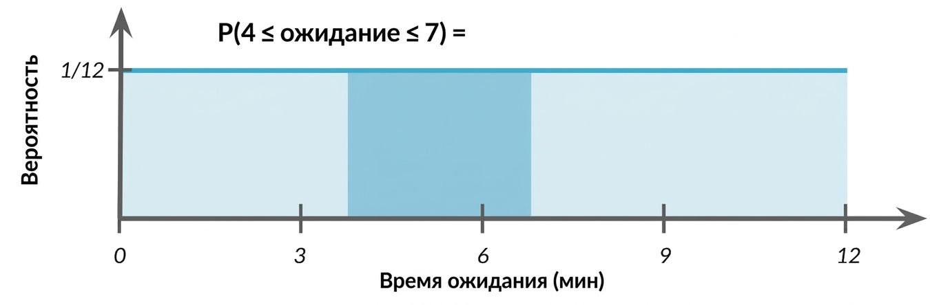 Область от 4 до 7, выделенная под кривой