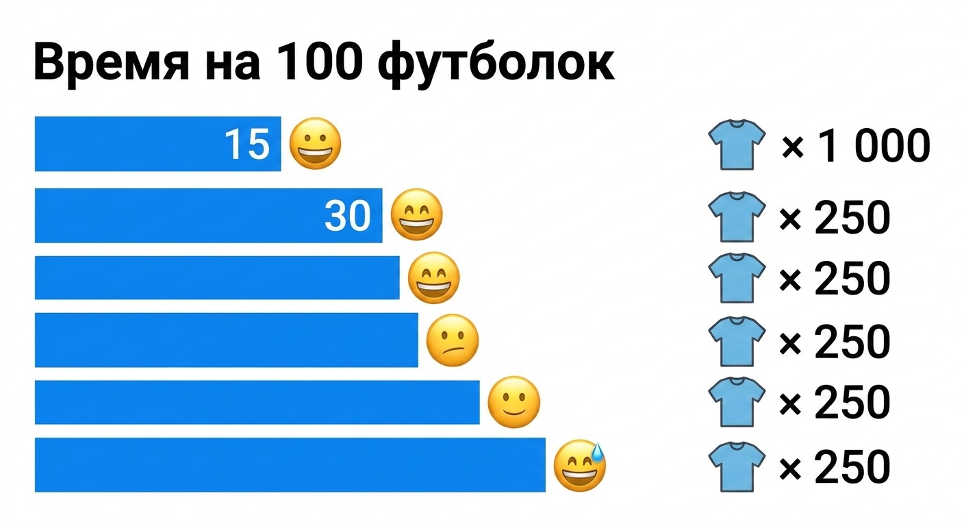 разбивка футболок на партии