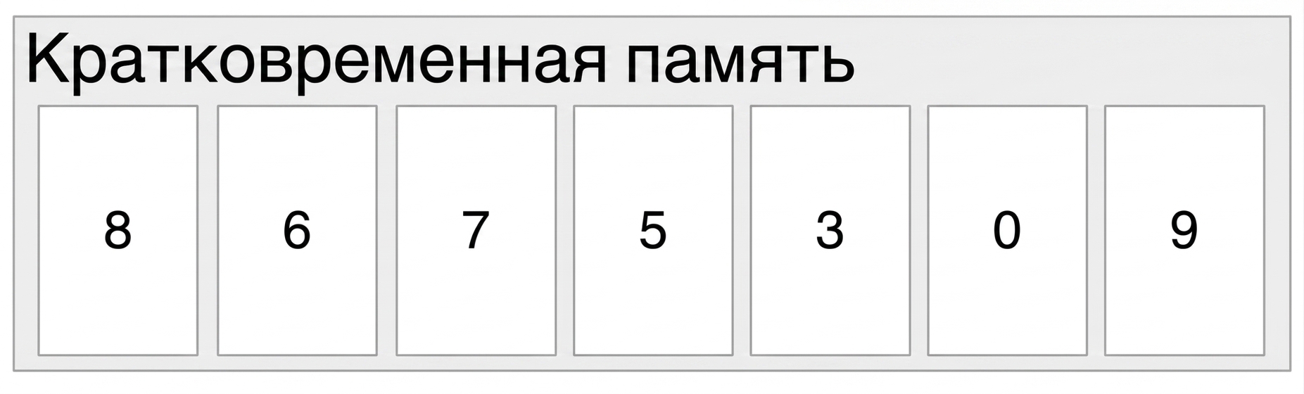 Человек удерживает в кратковременной памяти 7 (±2) элемента
