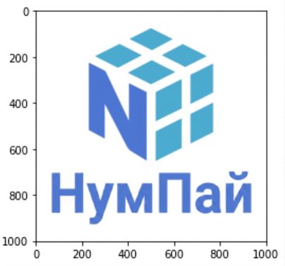 Синий логотип NumPy на белом фоне