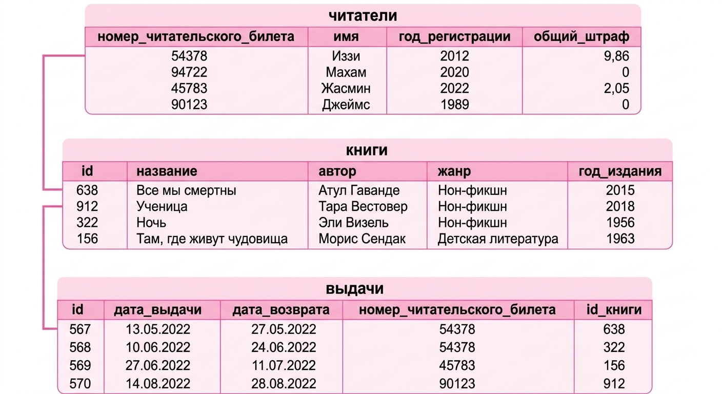 реляционная база данных библиотеки