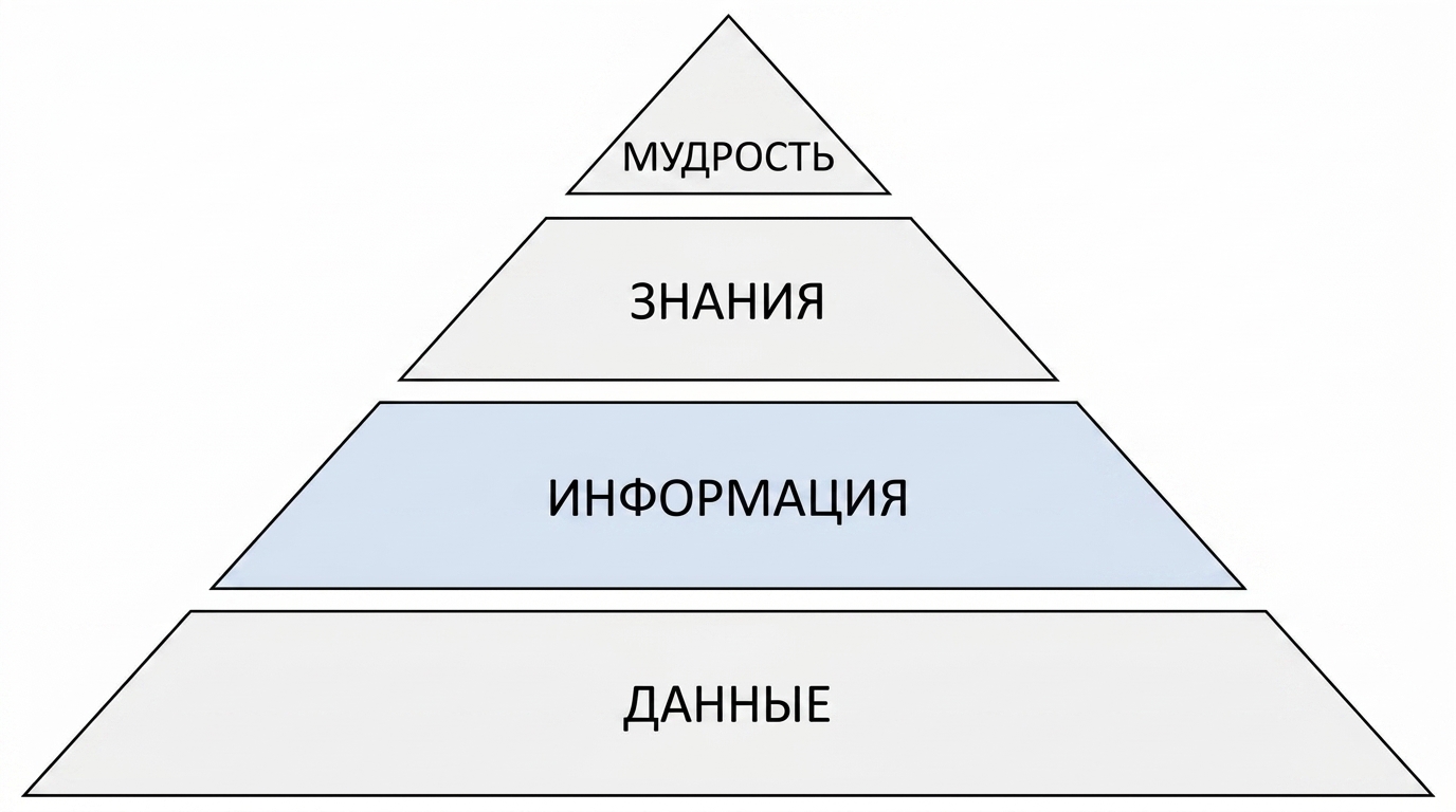 диаграмма пирамиды DIKW с выделенным уровнем информации