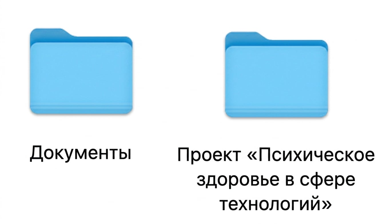 Две папки: Documents и Mental Health in Tech Project