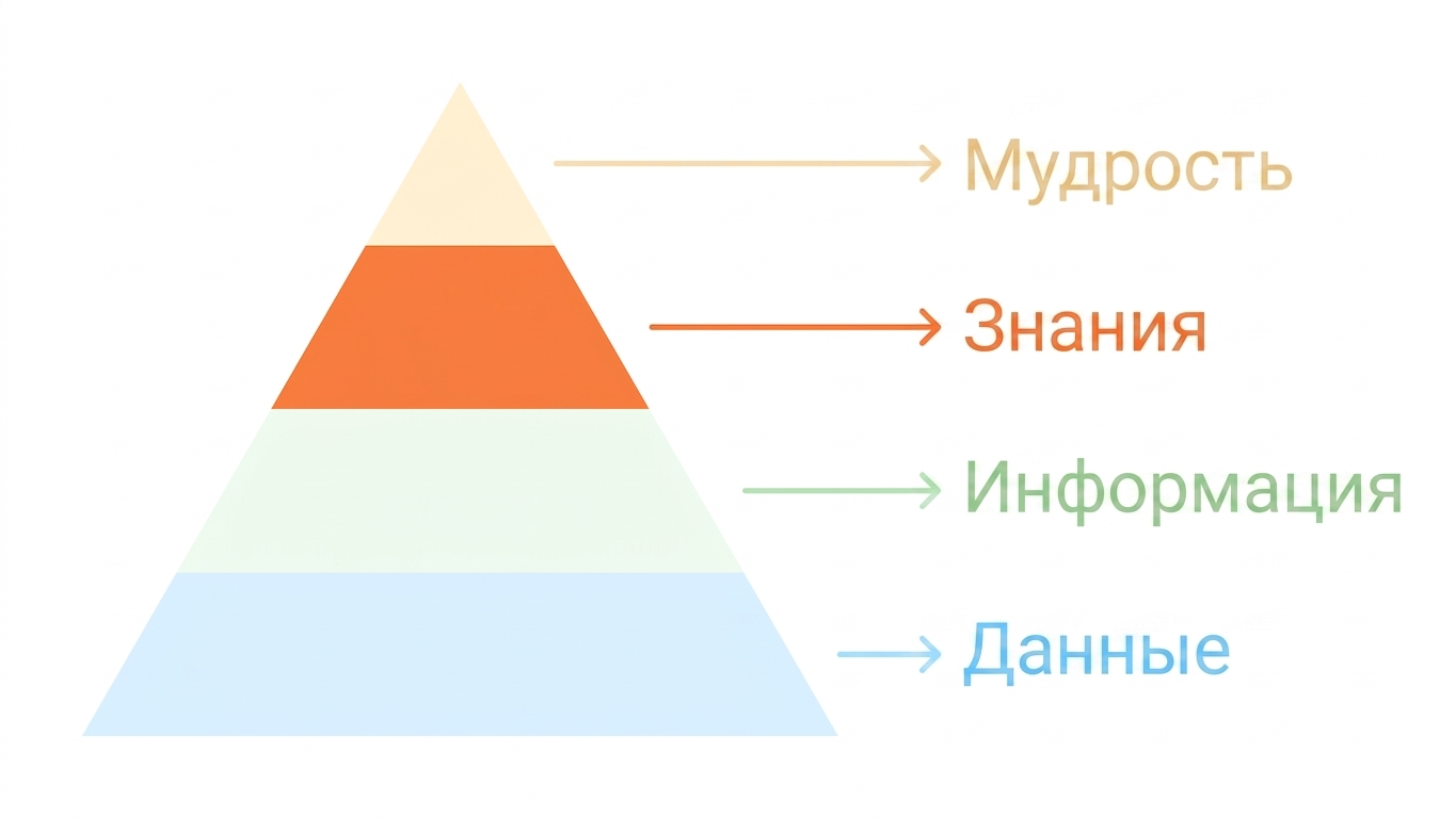 Пирамида DIKW с выделенным блоком «Знание»