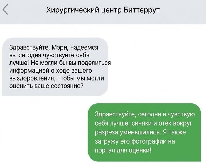 Графическое изображение переписки по телефону, в которой чётко и кратко передаётся только важная информация