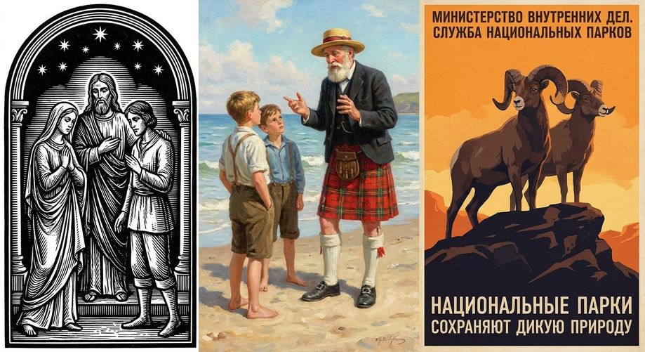 Коллаж фотографий из книг со сказками