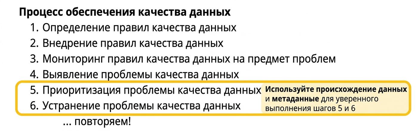 процесс обеспечения качества данных с выделением этапов триажа и устранения проблем