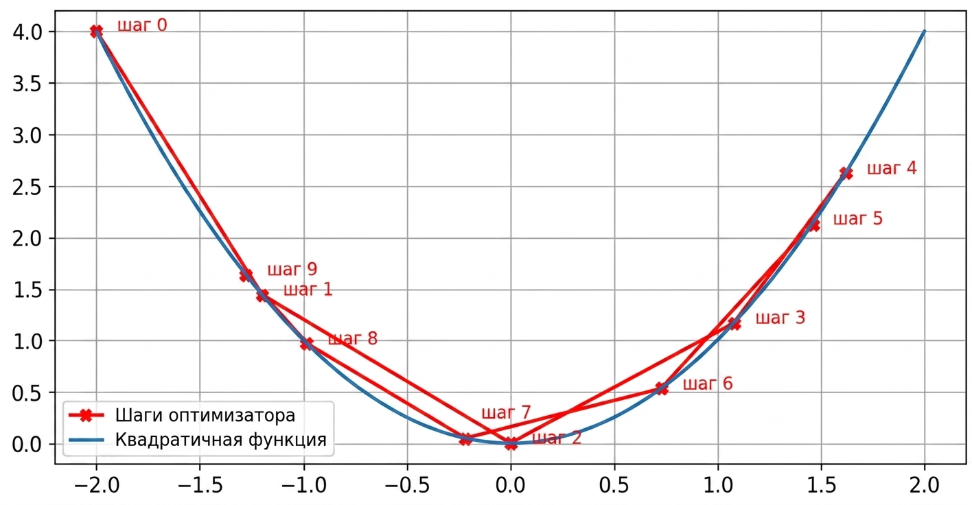 пример слишком высокой скорости обучения