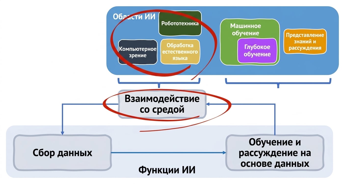 Функции ИИ и связанные области