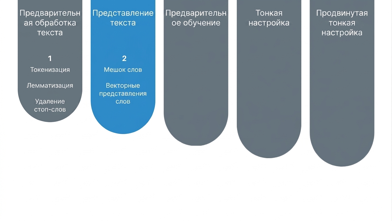 График прогресса: этап представления текста