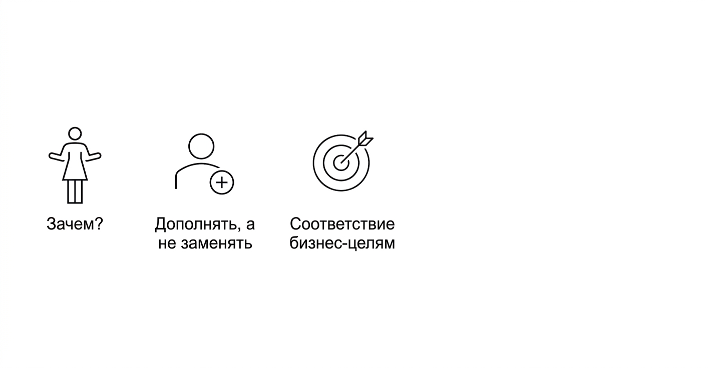 Зачем? Дополнять, а не заменять. Соответствие бизнес-целям.