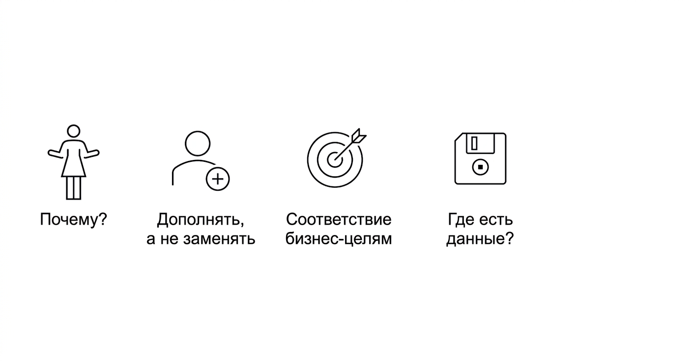 Зачем? Дополнять, а не заменять. Соответствие бизнес-целям. Где данные?