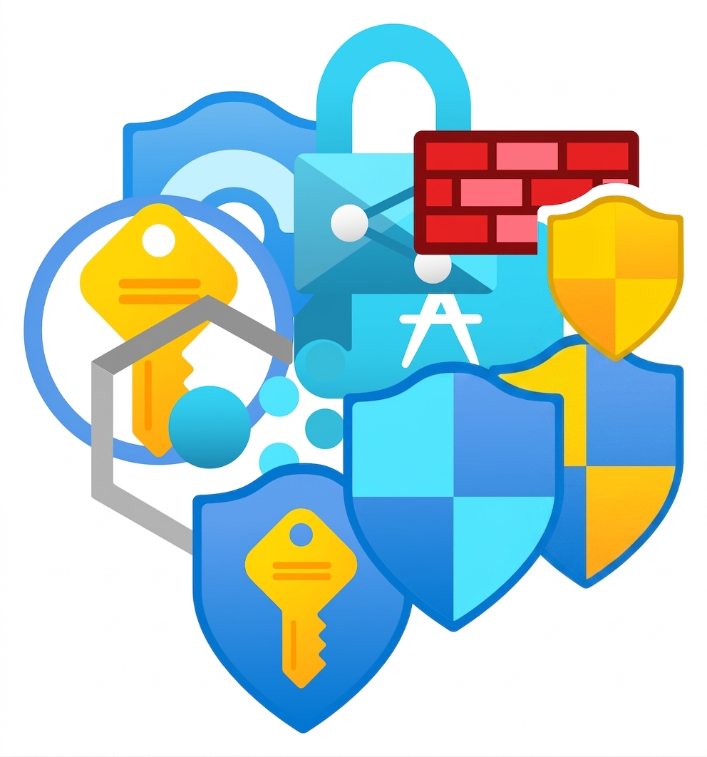 Коллаж с логотипами различных сервисов Azure