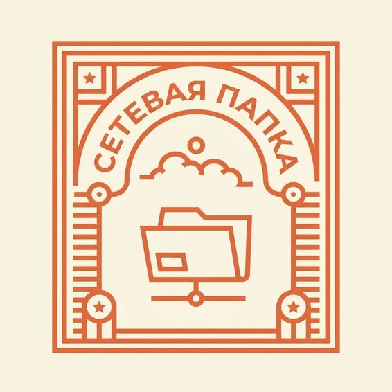 Изображение в виде штампа с сетевой папкой