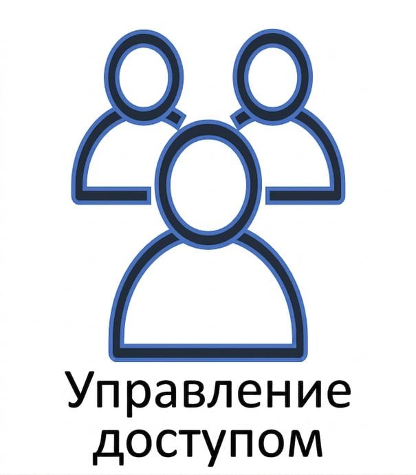 Схематичные фигуры людей и надпись «контроль доступа»