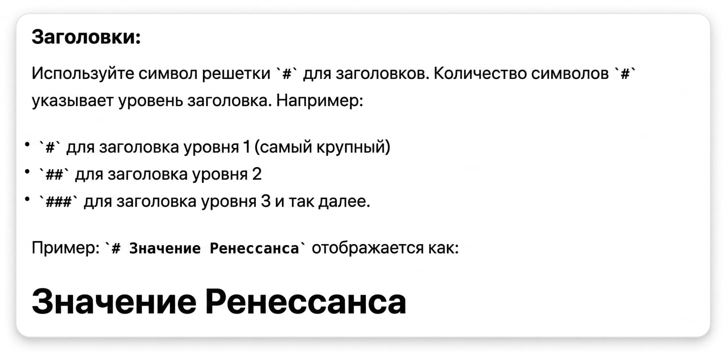 Пример использования заголовков