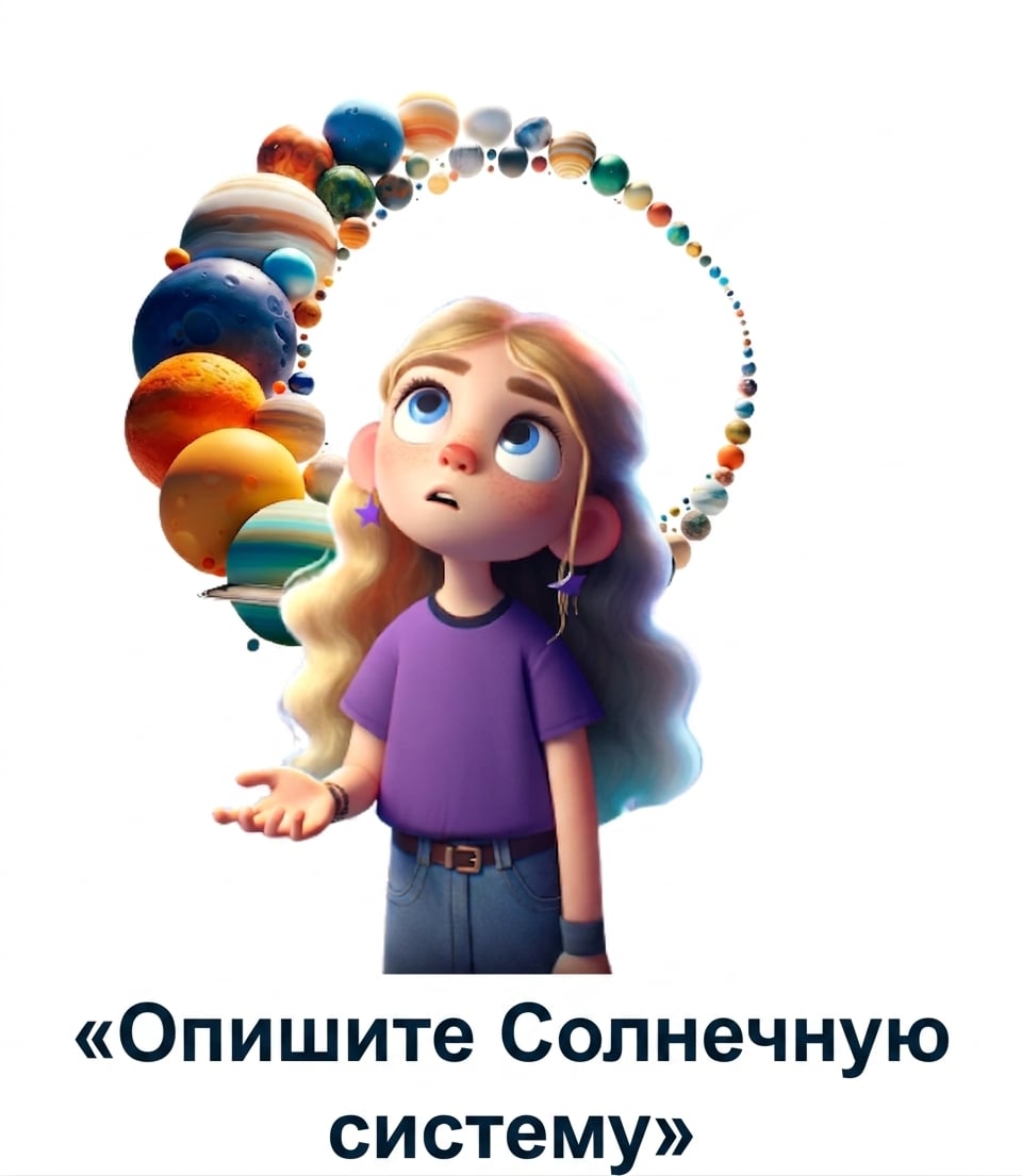 Молодой человек с запросом «describe the solar system»