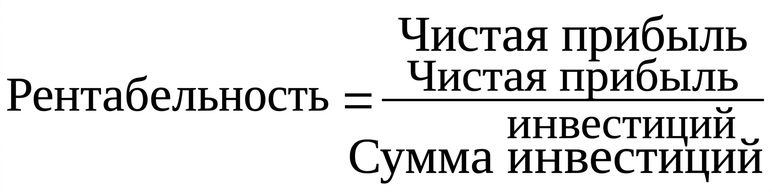 формула рентабельности инвестиций