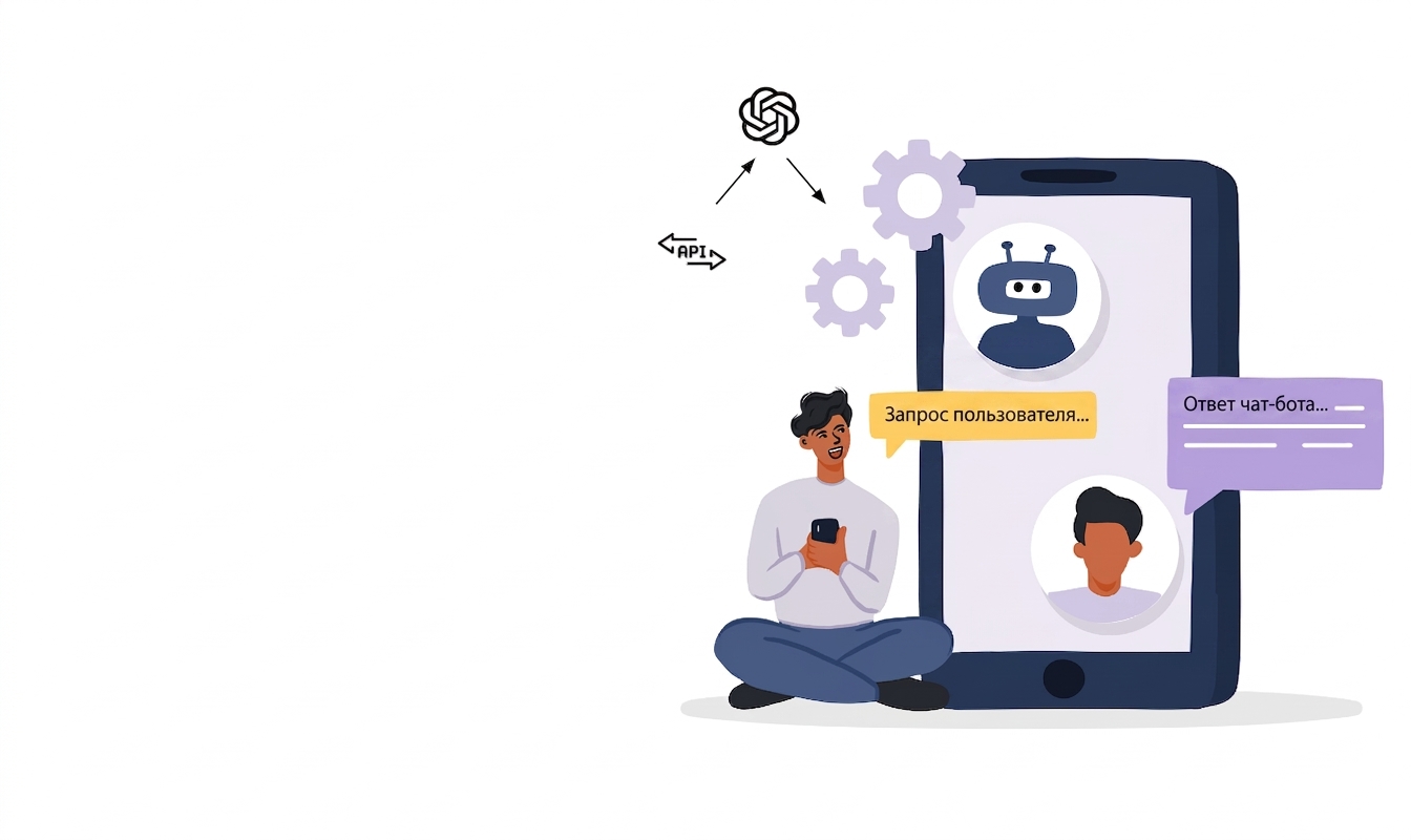 Иллюстрация пользователя ИИ-приложения, созданного с помощью OpenAI API