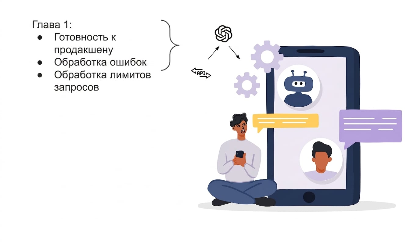 Иллюстрация пользователя ИИ-приложения, созданного с помощью OpenAI API