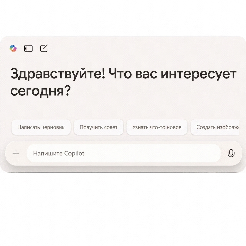 GIF-анимация веб-интерфейса Copilot с запросом «What is Microsoft Copilot?» и ответом.