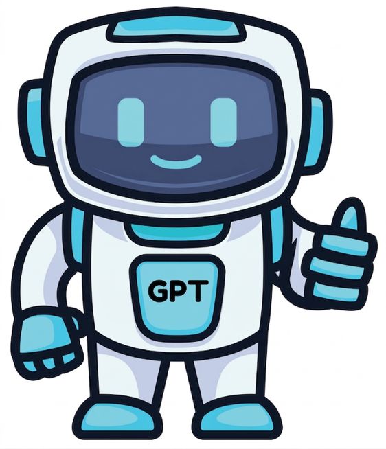 Робот с надписью GPT на корпусе показывает большой палец вверх