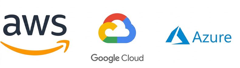Логотипы облачных провайдеров AWS, GCP и Azure