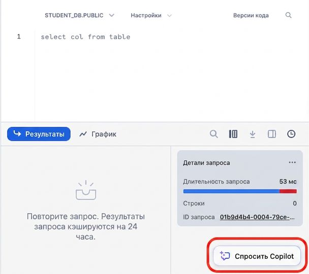 Изображение кнопки «Ask CoPilot»