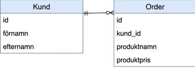 Databasschema för kund och order