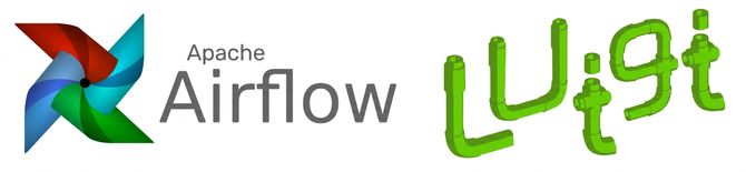 Logotyper för Airflow och Luigi