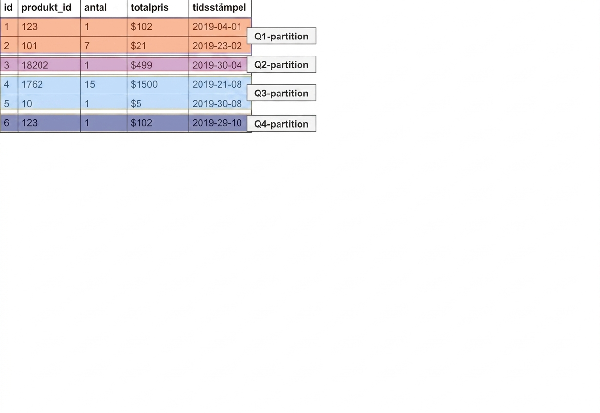 Horisontell partitionering: exempel