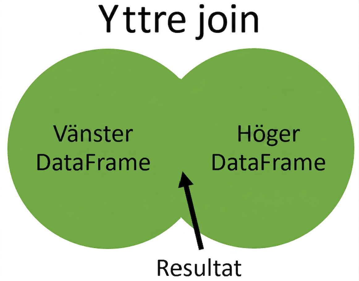 Venndiagram för full outer join