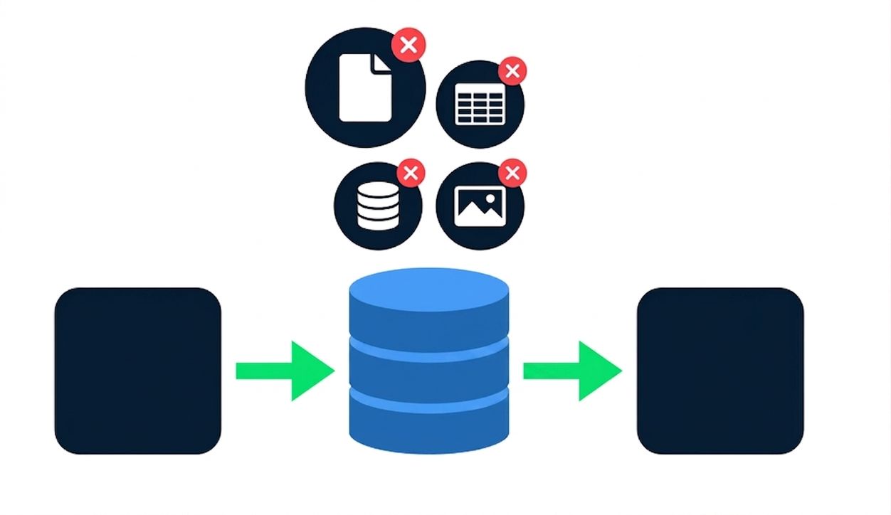 Illustration av datatyper att undvika via XCom, till exempel stora filer och DataFrames