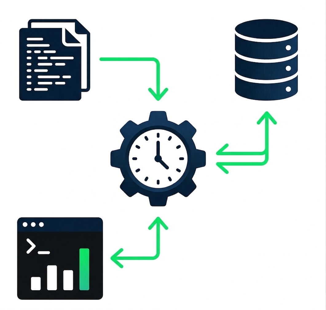 Diagram över Airflow-komponenter: scheduler, API server, Dag processor och metadata database