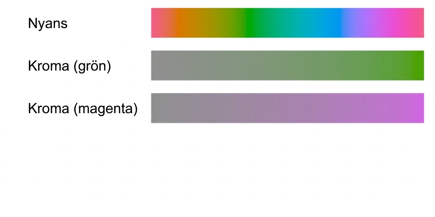 Färgprov för kroma och luminans