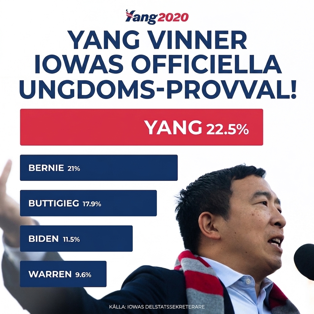 En kampanjaffisch från Andrew Yangs politiska kampanj med ett stapeldiagram där staplarna inte är proportionella mot de värden som visas.