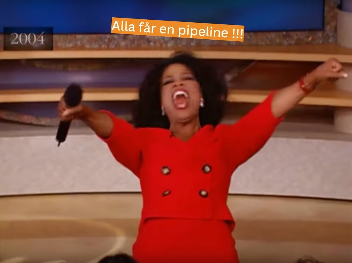 Oprah delar ut pipelines