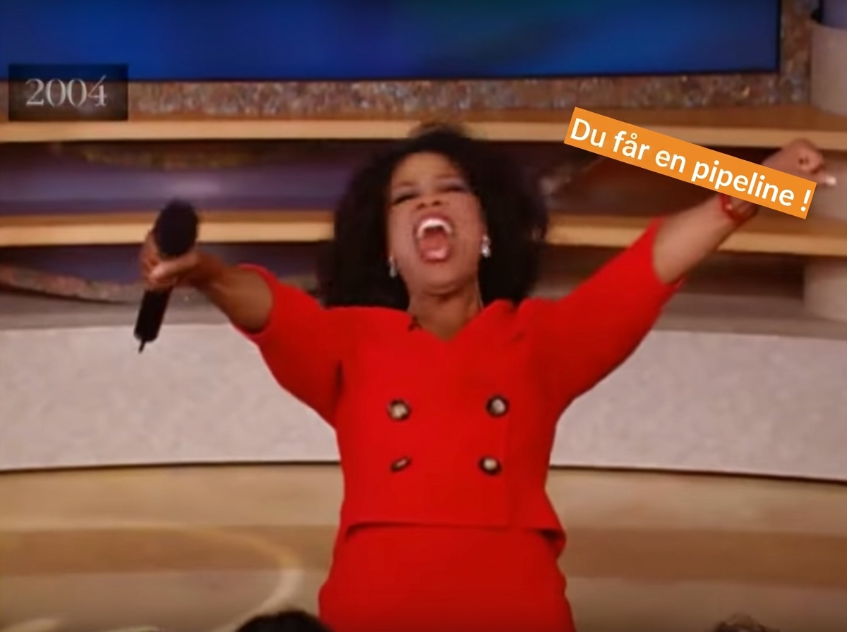 Oprah delar ut pipelines