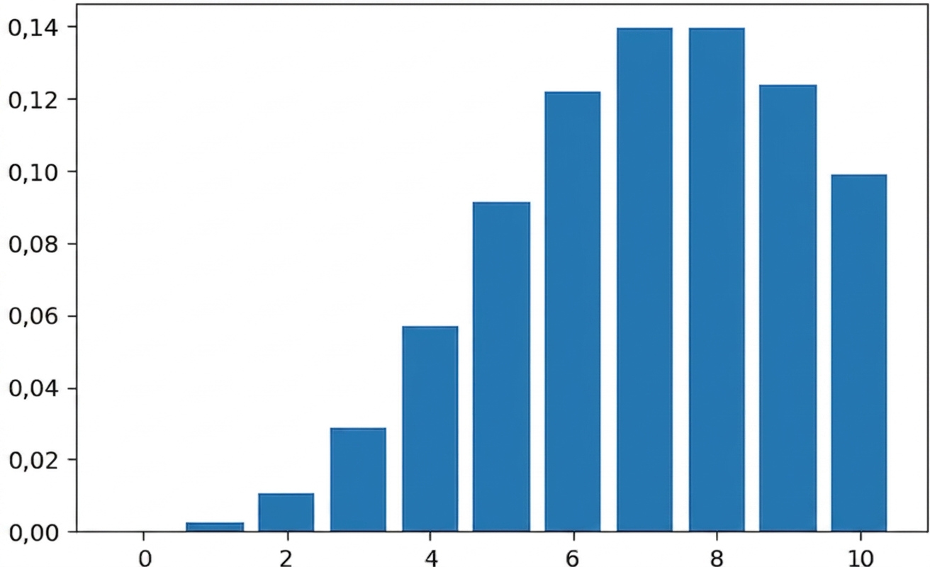 Poissonfördelning med lambda = 8