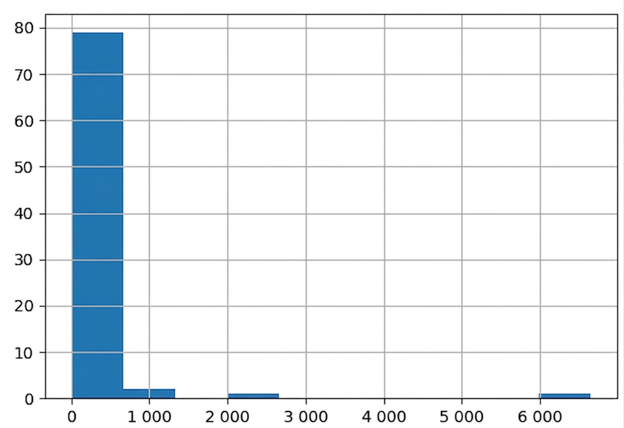 Histogram över variabeln bodywt