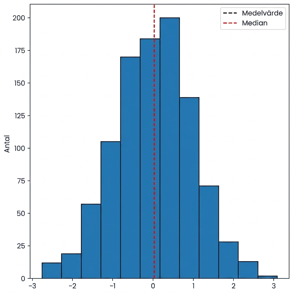 Histogram över symmetriska data