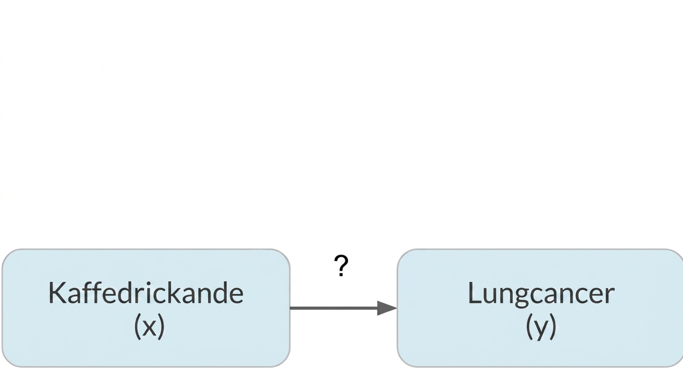 Kaffedrickande (x) pekar mot lungcancer (y)