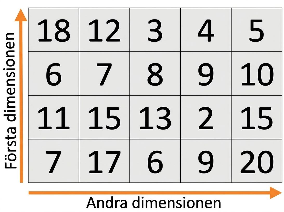 2D-array med rad- och kolumnetiketter