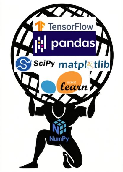 En grafik av Atlas som håller upp jordgloben, stylad som NumPy eftersom NumPy bär upp Python-världen