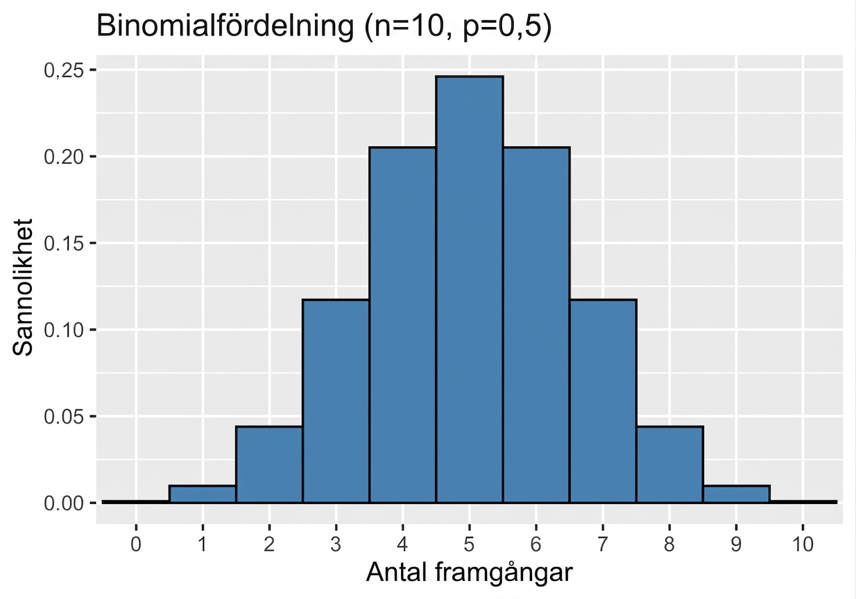 Graf över binomialfördelningen med n=10, p=0,5.png