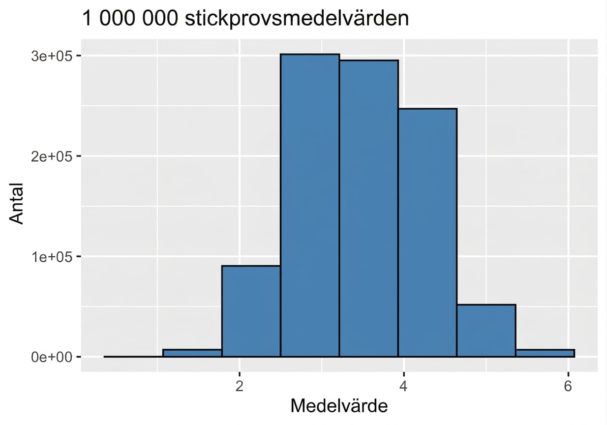 histogram över en miljon stickprovsmedelvärden.png