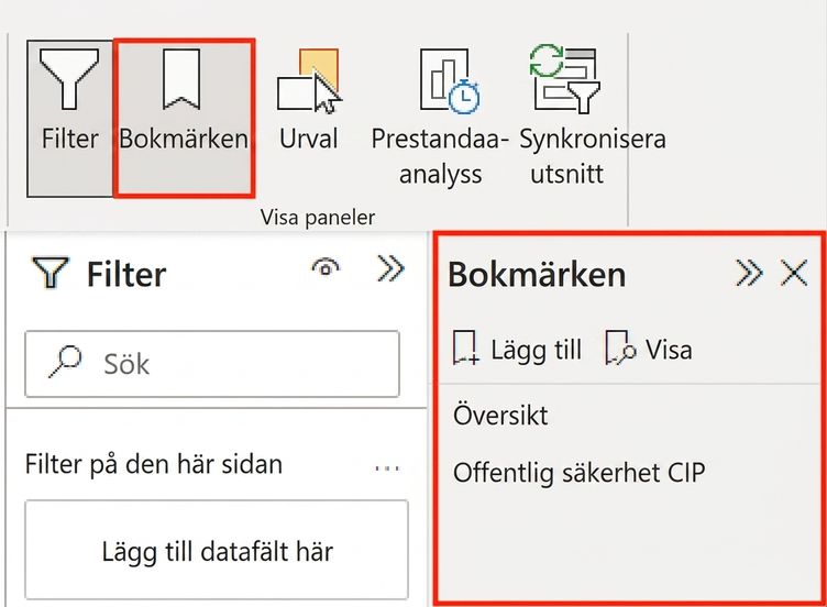 Bokmärkesnavigatorn, inklusive hur du aktiverar den