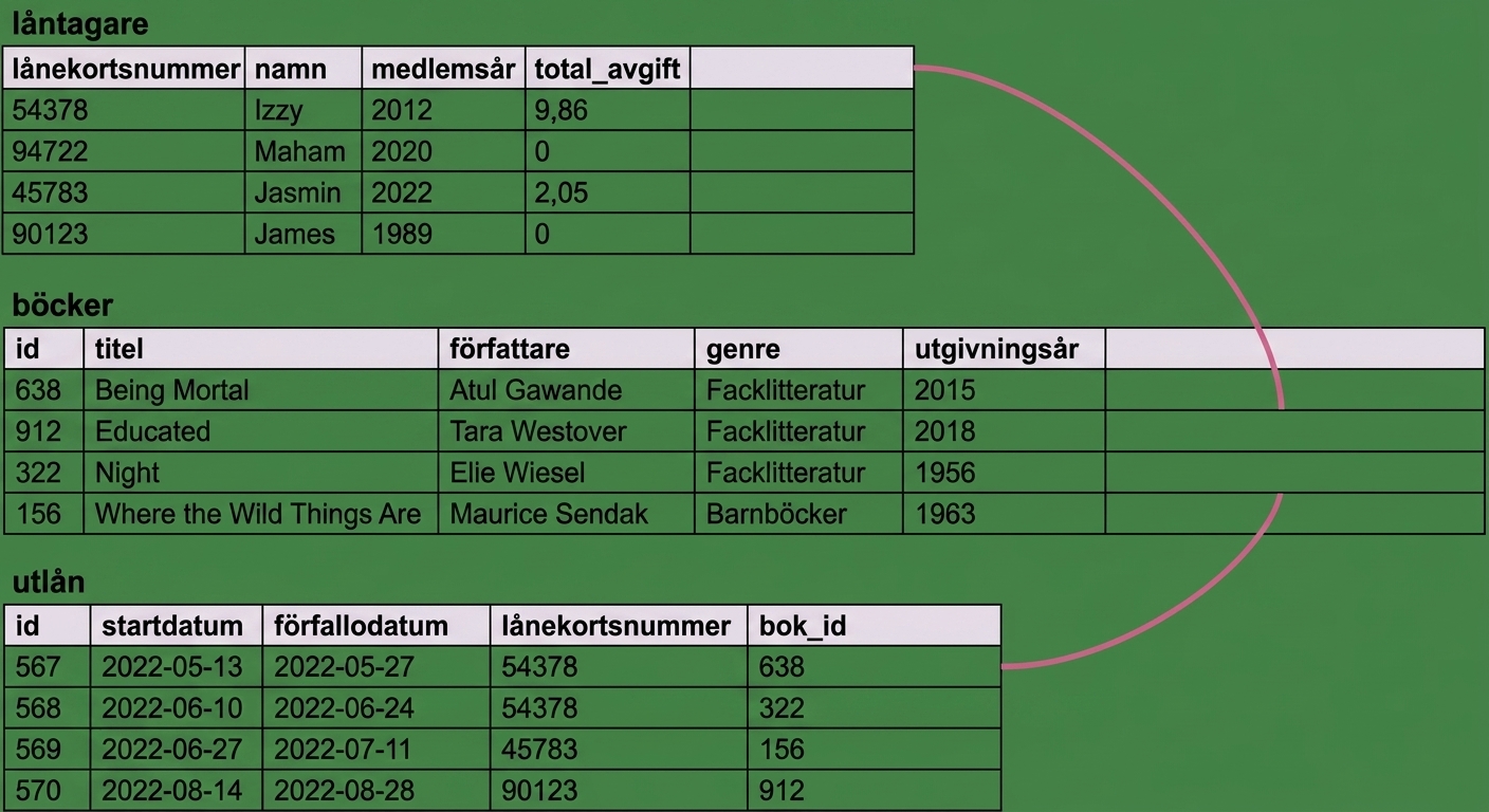 bibliotekets relationsdatabas