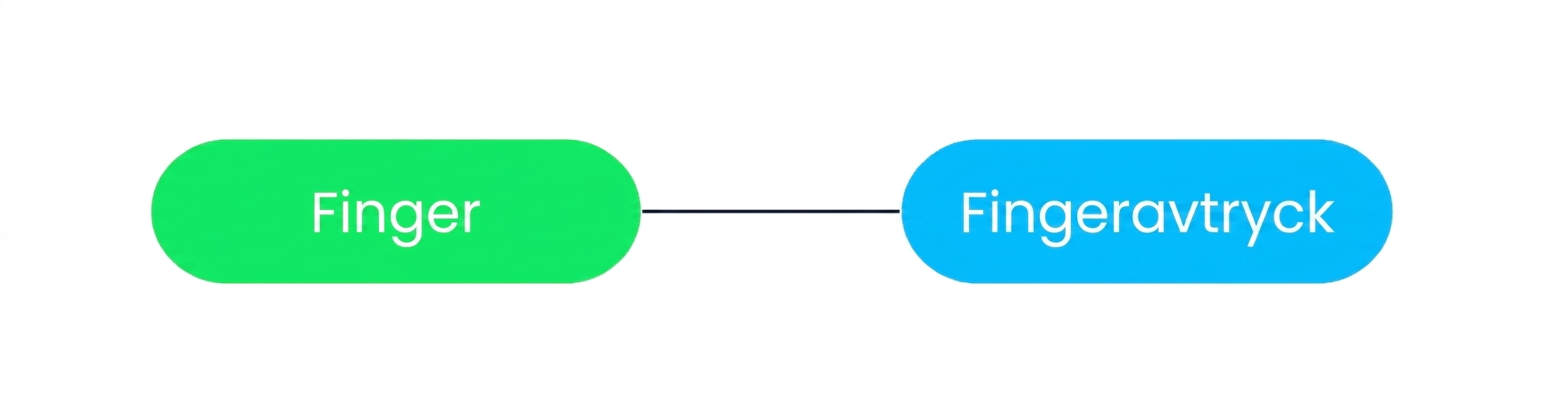 Ett diagram som visar att ett fingeravtryck bara kan kopplas till en resenär.